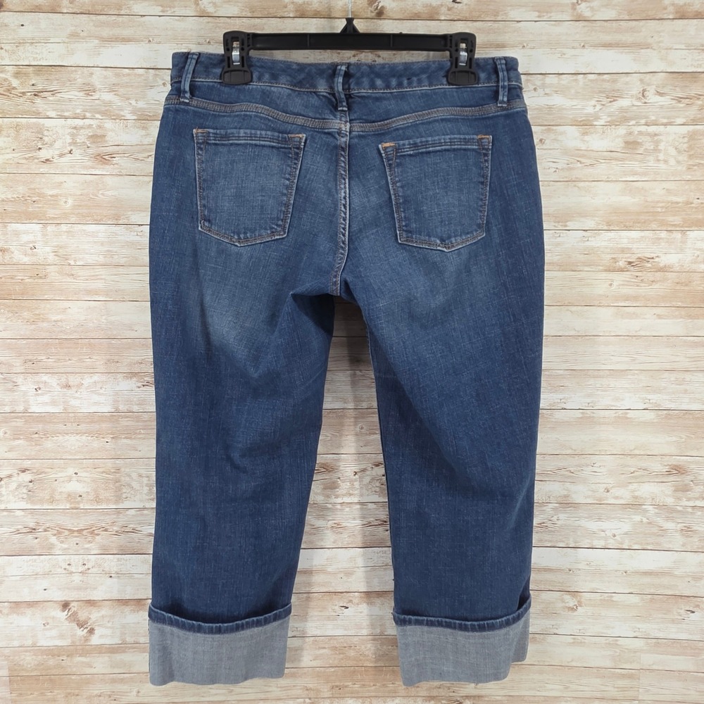 Banana Republic Jeans Size 30 10 Capri Low Rise Medium Wash Cuffed Blue Stretch - Picture 2 of 9
